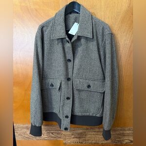 Jason Wu Men's Herringbone Shirt Jacket - Brown and Black